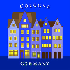 Colorful houses in Old Town. Cologne, Germany