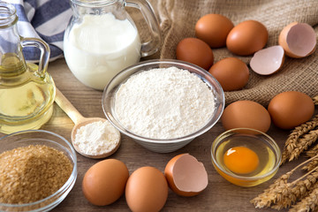 Basic ingredients for baking.