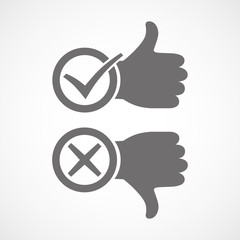 I like and dislike signs. Vector illustration