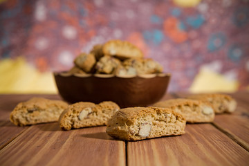 Closeup of Italian cantucci biscuits