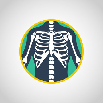 Chest X-ray Vector Logo Icon Design