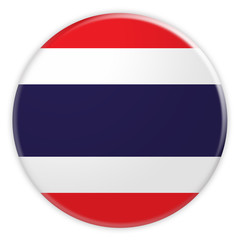 Thailand Flag Button, 3d illustration on white background