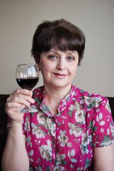 woman drinking wine