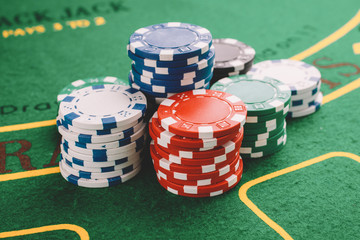 pile chips for poker  game