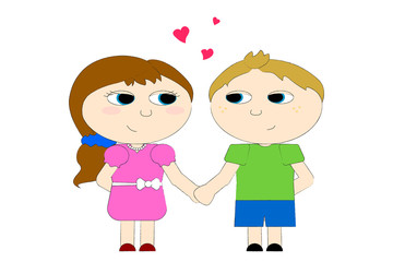 couple in love girl and boy vector