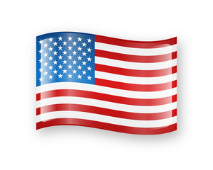 USA flag icon on white background