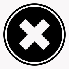 Obraz premium Warning and danger sign with cross attention symbol black circle