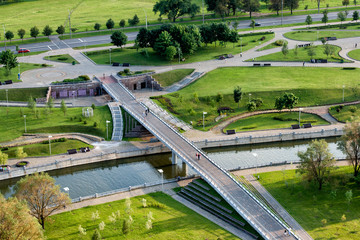 bird's eye view of the landscape in summer