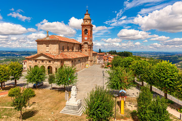 Fototapeta na wymiar Parish church in town of Diano d'Alba, Italy.