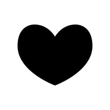 Heart icon. Black icon isolated on white background. Heart silhouette. Simple icon. Web site page and mobile app design element.