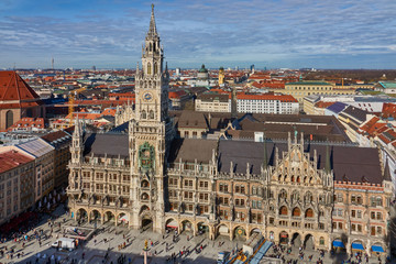 Fototapeta premium Neues Rathaus am Marienplatz, Muenchen