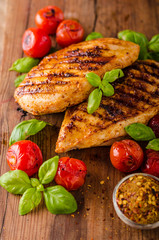 Chicken chilli steak with roasted vegetable