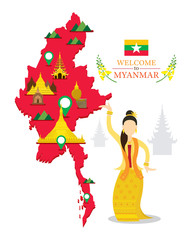 Myanmar Map and Landmarks, Traditional Dance, Culture, Travel and Tourist Attraction