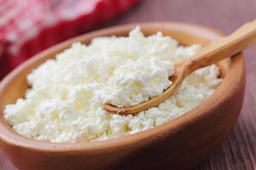 Cottage cheese in a bowl