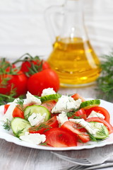 Vegetable salad with cheese