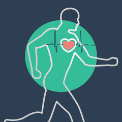 exercise stress test vector logo icon design