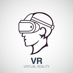 VR glasses for smartphone vector illustration. Virtual reality headset logo icon