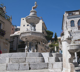 Obraz premium Fontana Barocca, Taormina, Sizilien, Italien