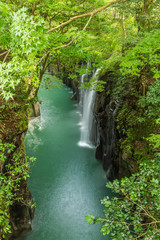 Beautiful landscape of takachiho gorge and waterfall in Miyazaki, Kyushu, Japan