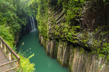 Beautiful landscape of takachiho gorge and waterfall in Miyazaki, Kyushu, Japan