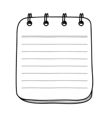 notebook line art hand drawn vector illustration