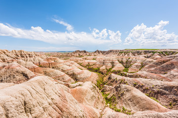 Badlands red canyons in South Dakota