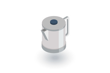electric kettle isometric flat icon. 3d vector colorful illustration. Pictogram isolated on white background