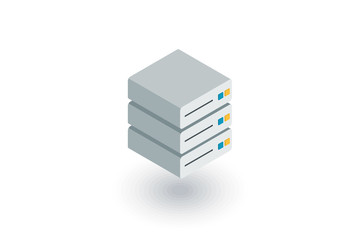 data center, server isometric flat icon. 3d vector colorful illustration. Pictogram isolated on white background