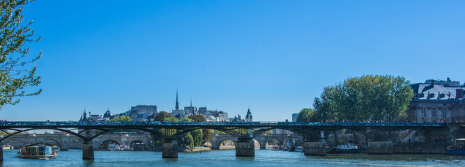 Fototapeta premium paris - panorama picture with Pont des Atrs