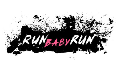 SLogan Running Brush Strokes Painting