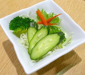 Appetizer with fresh vegetables at restaurant