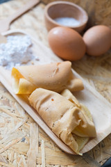 Thai traditional dessert on wood tray