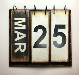March 25 calendar 
