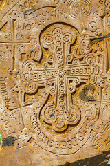 Armenian medieval stone cross,ornament.