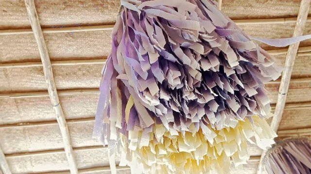 Wedding Canopy Decorated with Purple Tassels