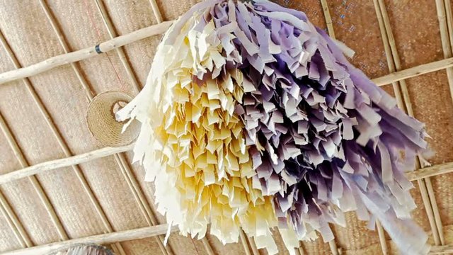 Wedding Canopy Decorated with Purple Yellow Tassels