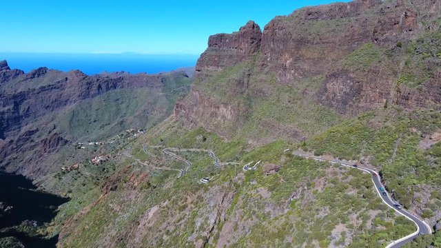 Mountain road to Masca village on Tenerife, Canary Islands, Spain
