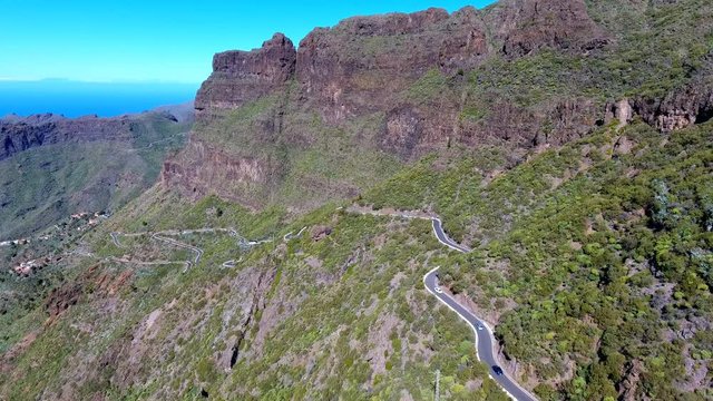 Mountain road to Masca village on Tenerife, Canary Islands, Spain