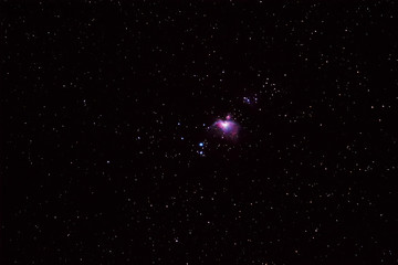 Night sky with great orion nebula (M42 ) and Running Man Nebula (M43)