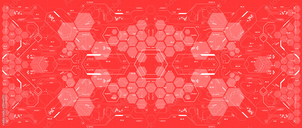 Poster background with futuristic user interface. design concept with hud elements.