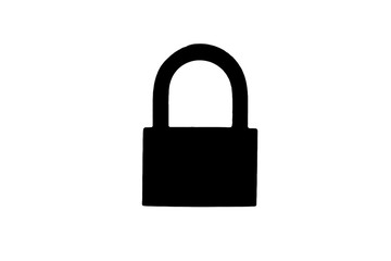 Black padlock sign icon illustration