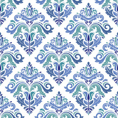Damask vector classic pattern. Seamless abstract background with repeating elements. Orient background