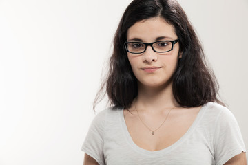Obraz premium Girl with eye glasses