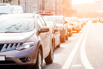 Close-up of the road with traffic