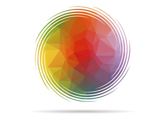 low poly abstract circle