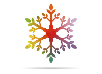 low poly abstract snowflake