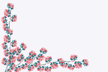 Flowering branch of apple isolated on a white background. Spring