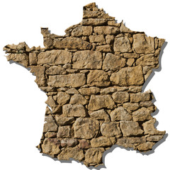 mur de pierres en forme de France