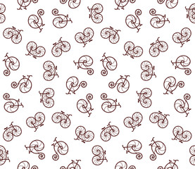 seamless pattern of retro bicycle