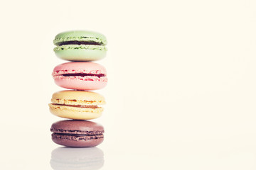 Colorful macaroons. Sweet macarons